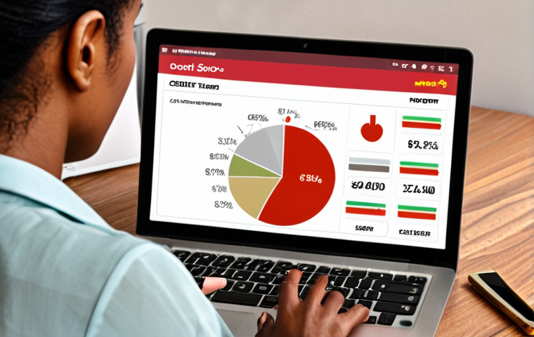 **
A person looking worried at a credit score report on a laptop screen. The background shows a mix of credit cards and bills, some marked with "PAID" and others with "OVERDUE." Emphasize the concept of credit score reflecting financial health. Color palette: muted tones with a splash of red for overdue items. Focus on conveying anxiety and the importance of good financial habits.
**
